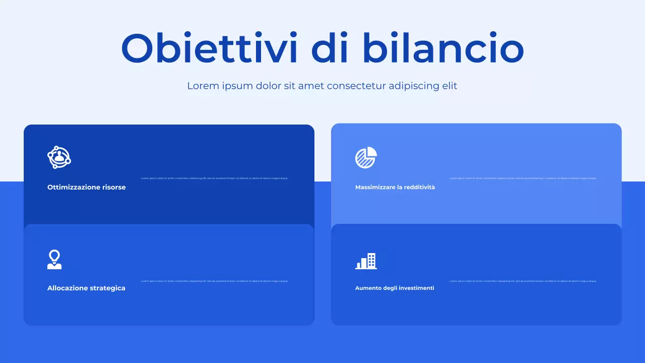 Presentazione del pianificatore di budget blu e bianco