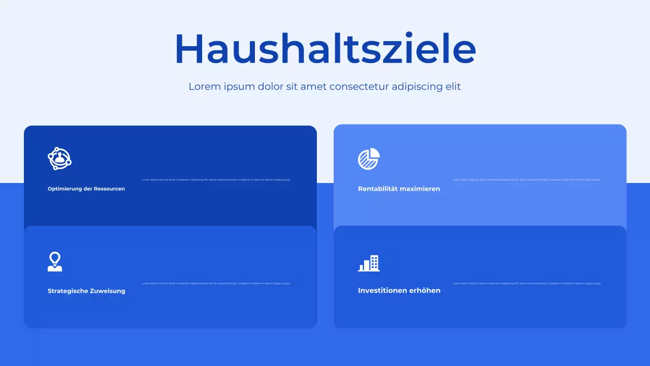 Blau-weißer Budgetplaner Präsentation