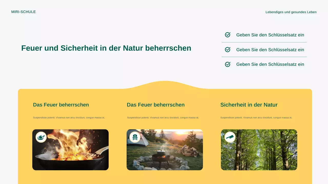 Gelbe moderne Ankündigung zum Kochen im Freien Präsentation