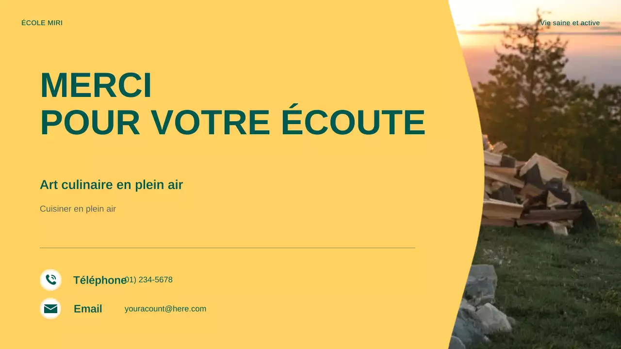 Présentation de l'annonce de la cuisine extérieure moderne jaune