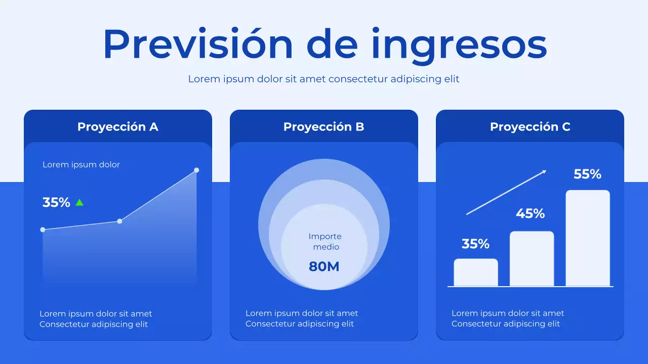 Presentación del Planificador de Presupuesto Azul y Blanco