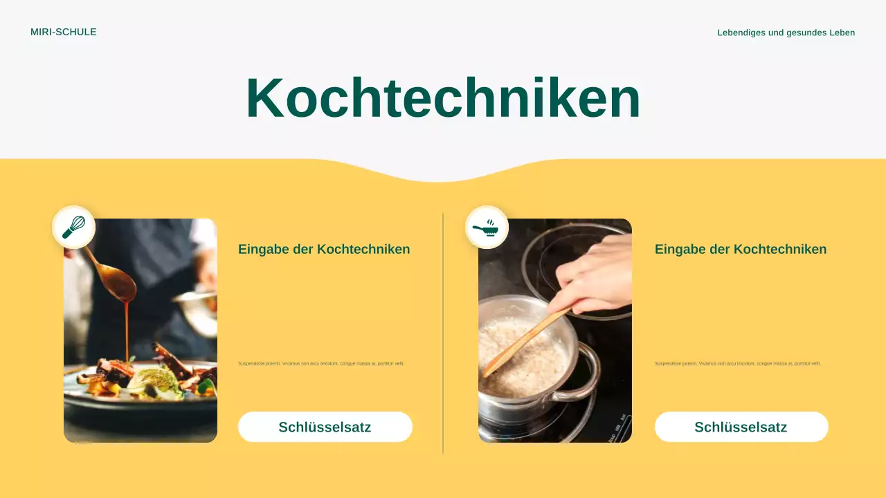 Gelbe moderne Ankündigung zum Kochen im Freien Präsentation