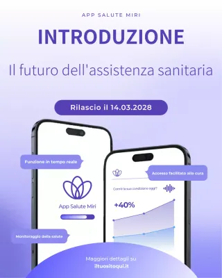 Introduzione all'app Purple and White Health Care Post di Instagram