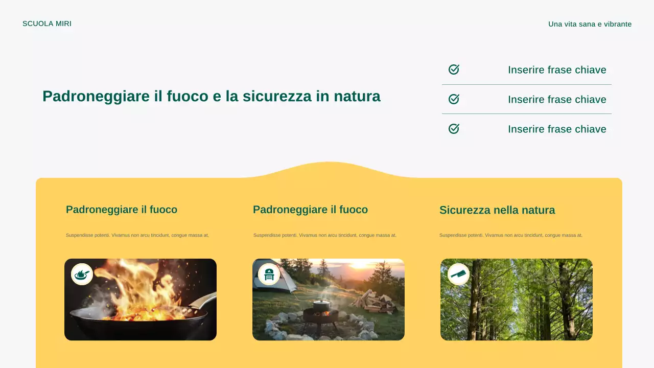 Presentazione dell'annuncio della cucina moderna all'aperto gialla