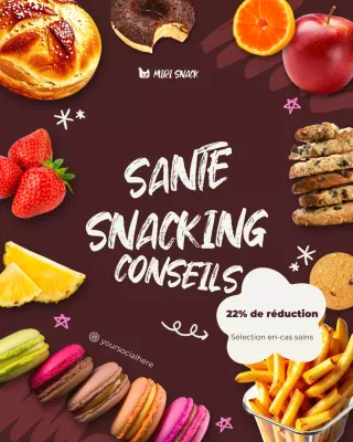Publication Instagram de promotion du commerce de détail alimentaire moderne dessinée à la main en brun