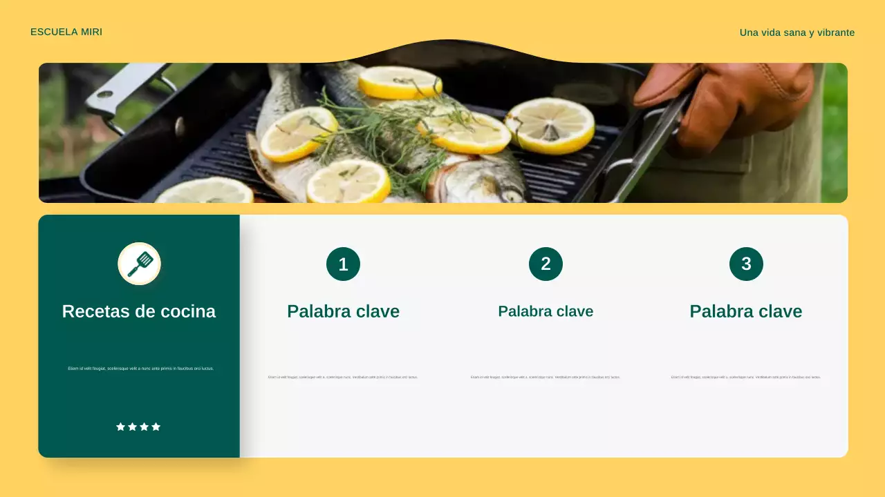 Presentación del anuncio de cocina moderna al aire libre en amarillo