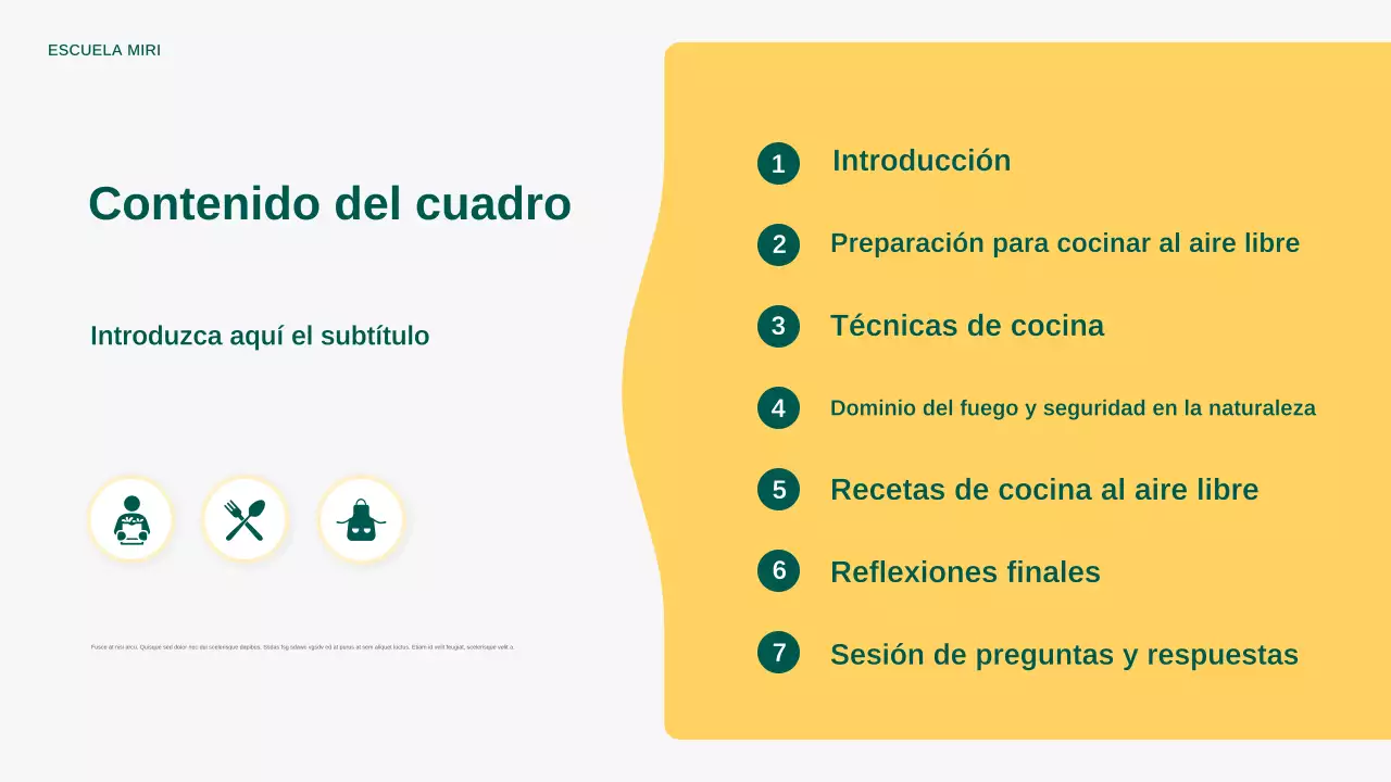 Presentación del anuncio de cocina moderna al aire libre en amarillo