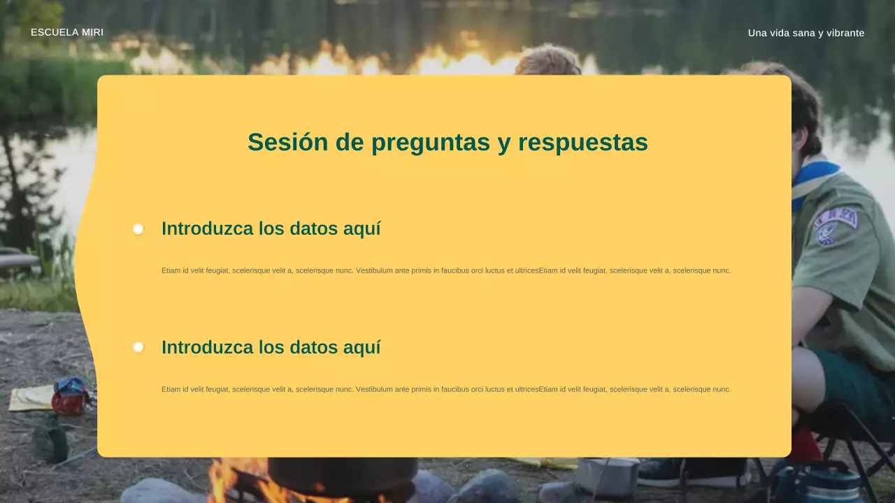 Presentación del anuncio de cocina moderna al aire libre en amarillo