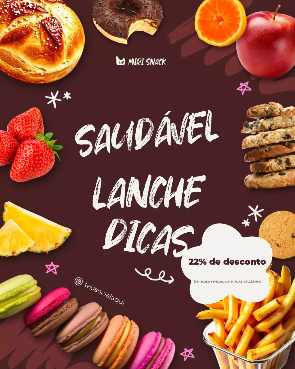 marrom desenhado à mão moderno comida varejo promoção comércio instagram post