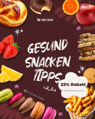 brauner handgezeichneter moderner instagram post zur förderung des lebensmitteleinzelhandels