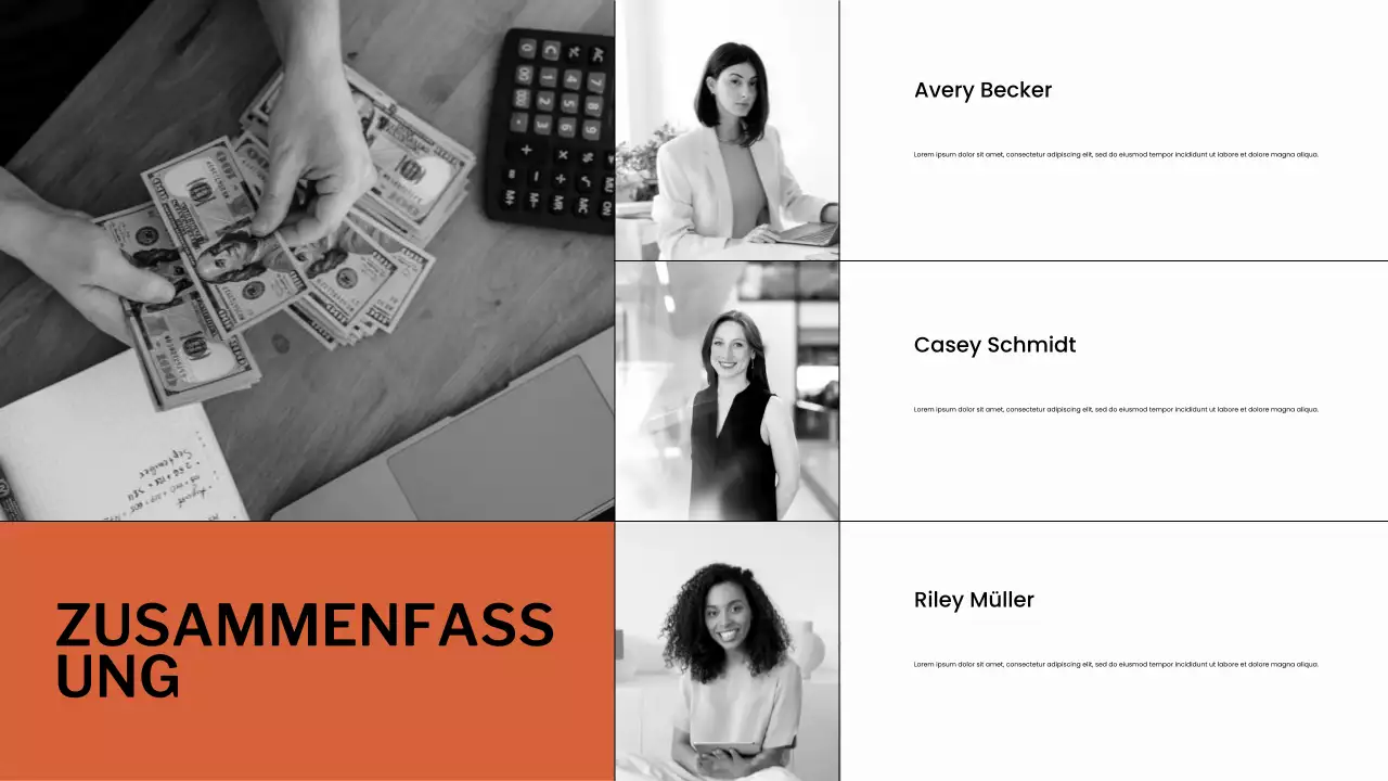 Orange-weißer Budgetplaner Präsentation