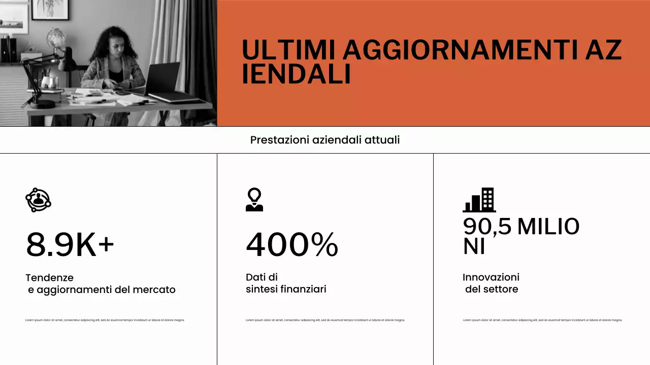 Presentazione del pianificatore di budget arancione e bianco