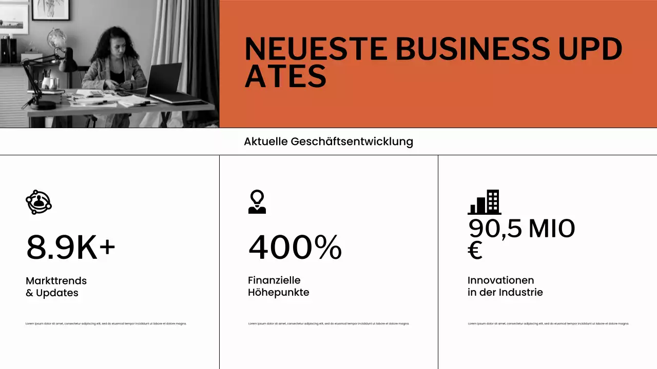 Orange-weißer Budgetplaner Präsentation