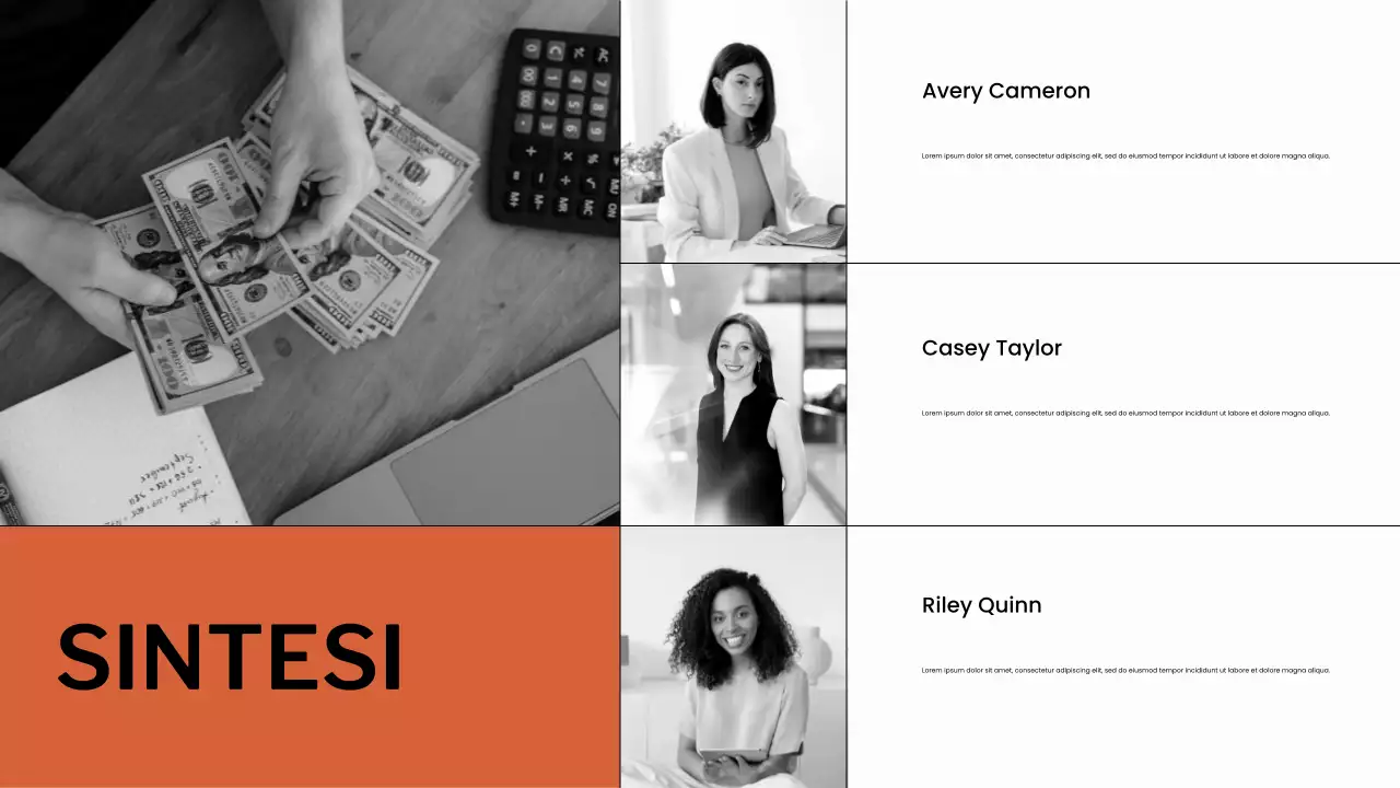 Presentazione del pianificatore di budget arancione e bianco