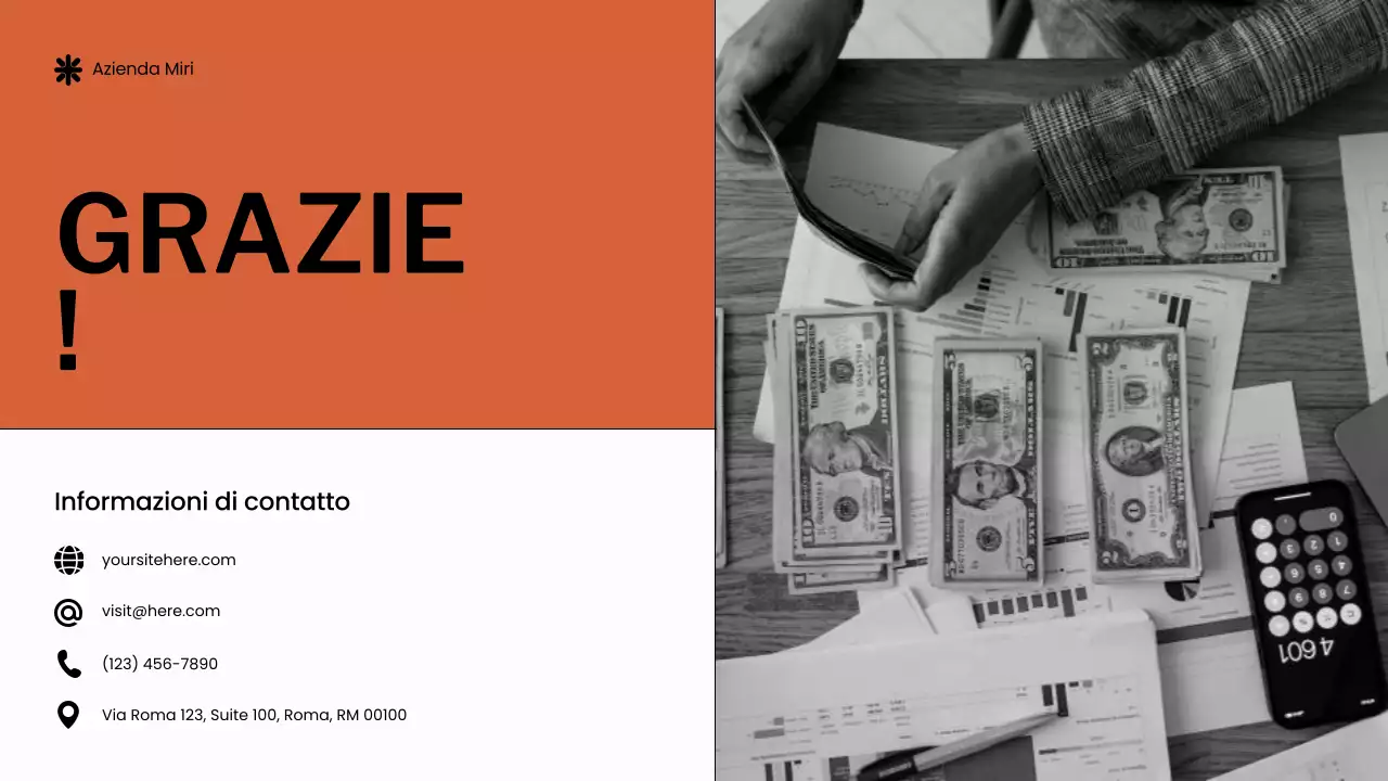 Presentazione del pianificatore di budget arancione e bianco