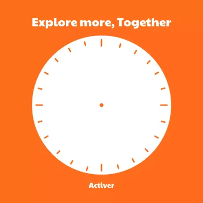 Alat tulis minimalis dengan ilustrasi jam sederhana