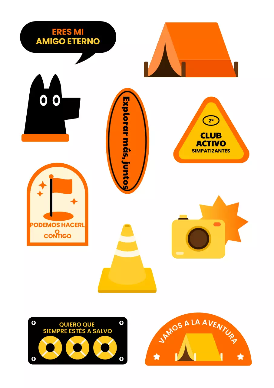 Colección de pegatinas con ilustraciones kitsch