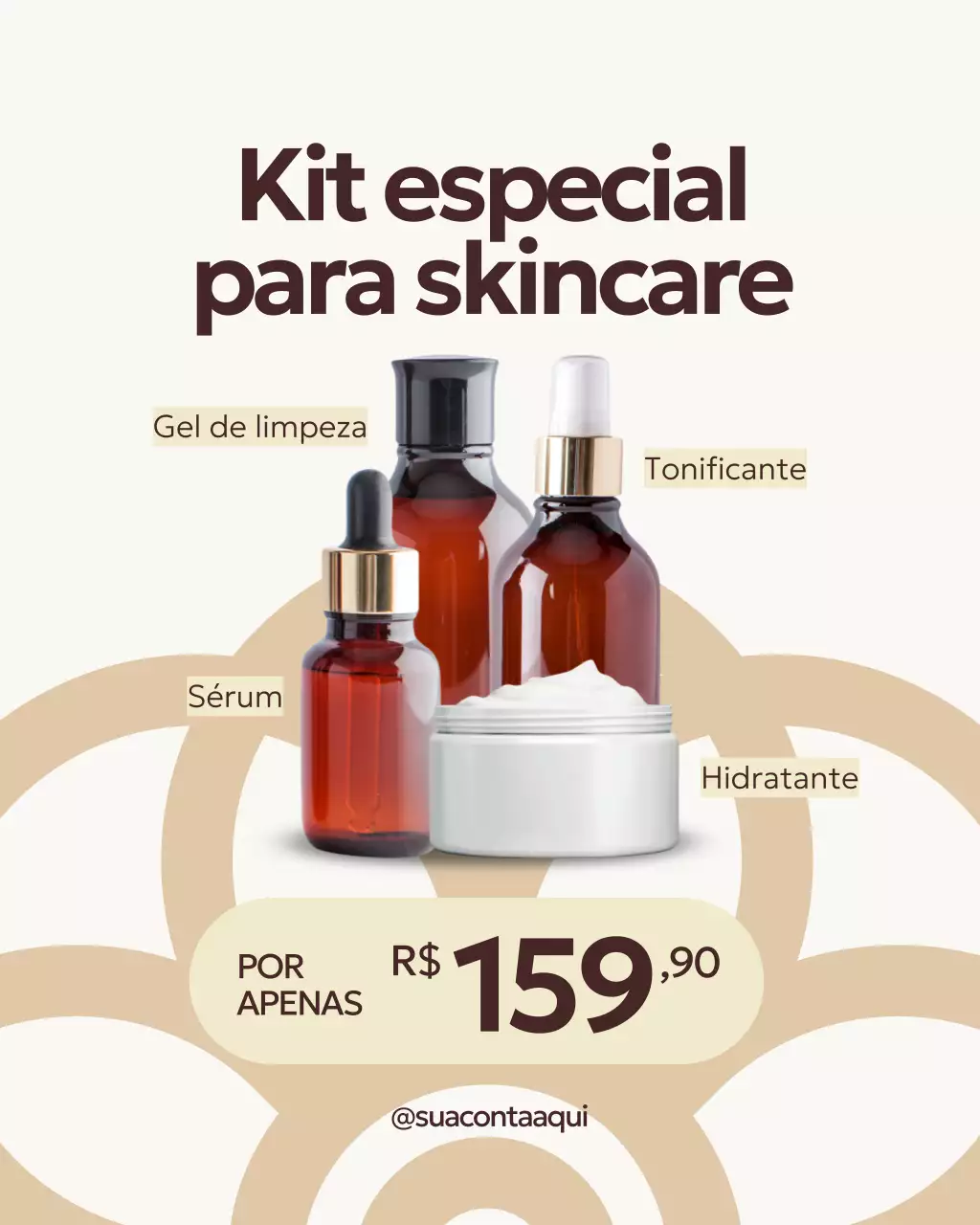 Postagem promocional de cuidados com a pele moderna bege no Instagram