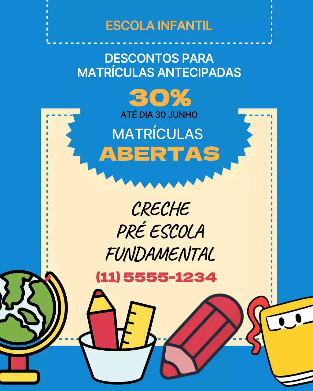 Postagem promocional do Instagram da Blue Playful School