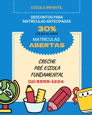 Postagem promocional do Instagram da Blue Playful School