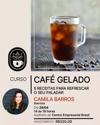 Convite para curso de café moderno bege no Instagram