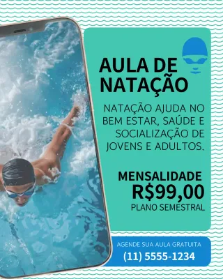 Postagem promocional do Teal Modern Swimming no Instagram