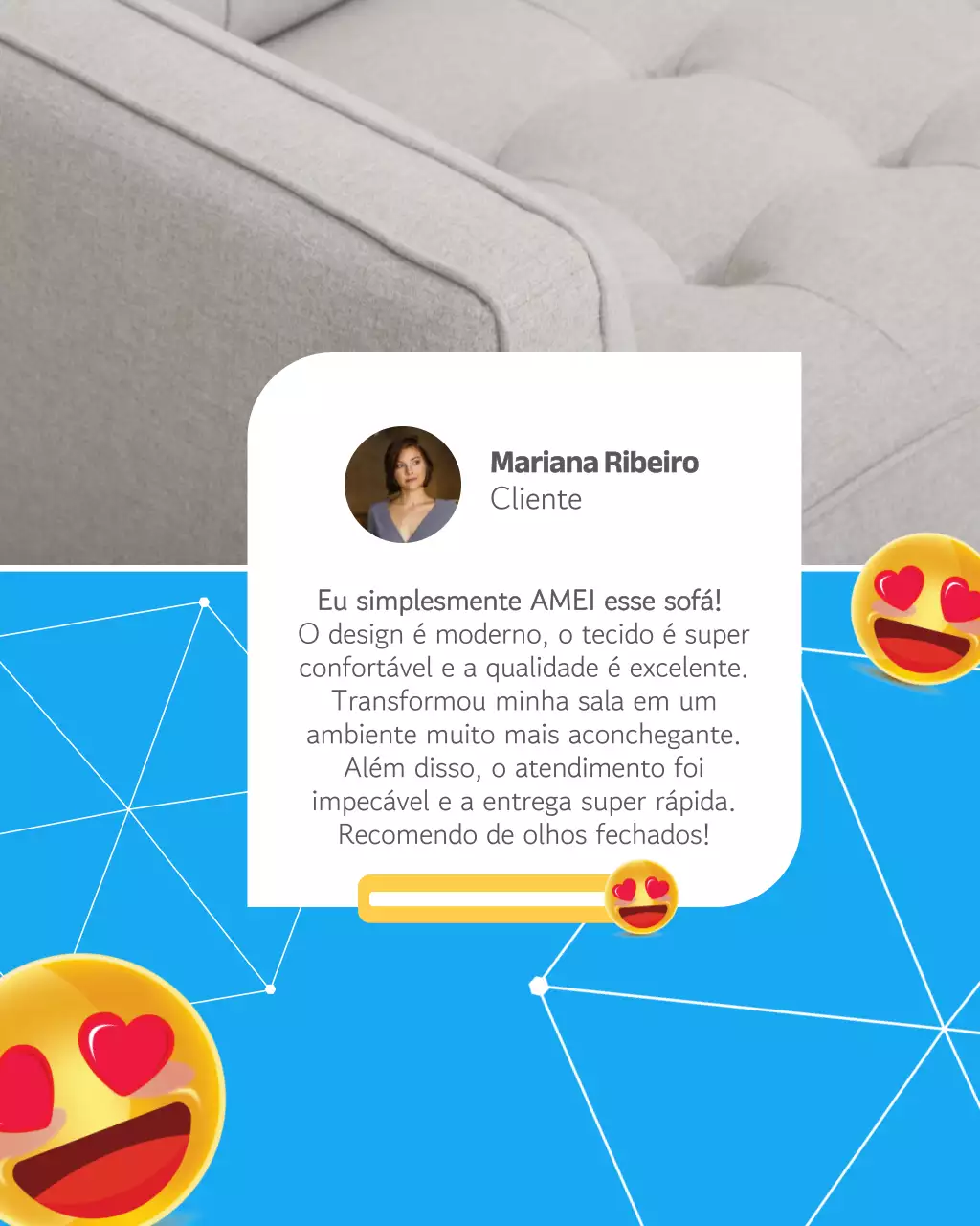 Postagem promocional de móveis modernos bege no Instagram