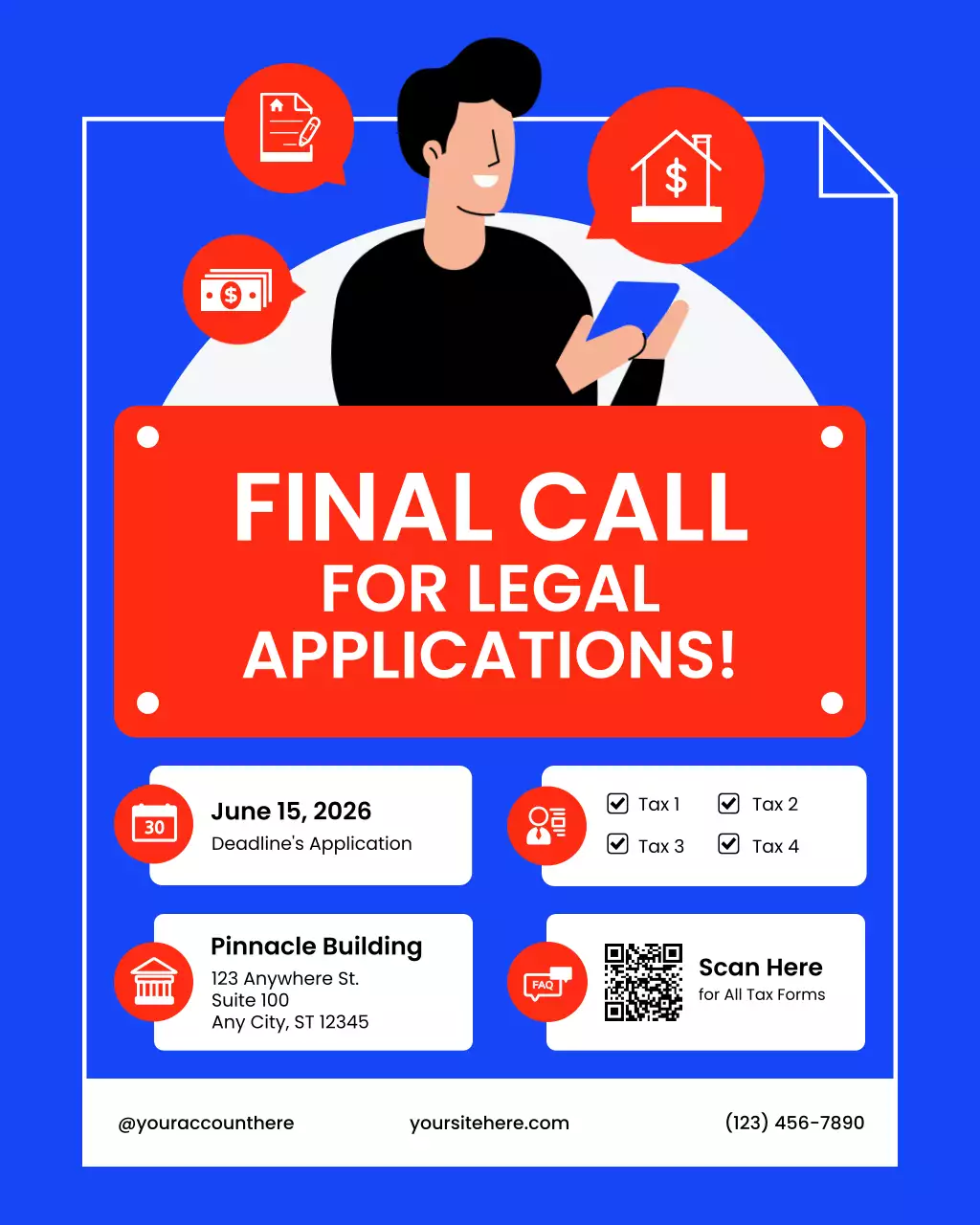 Yellow and Black Tax Application Notice Instagram Post