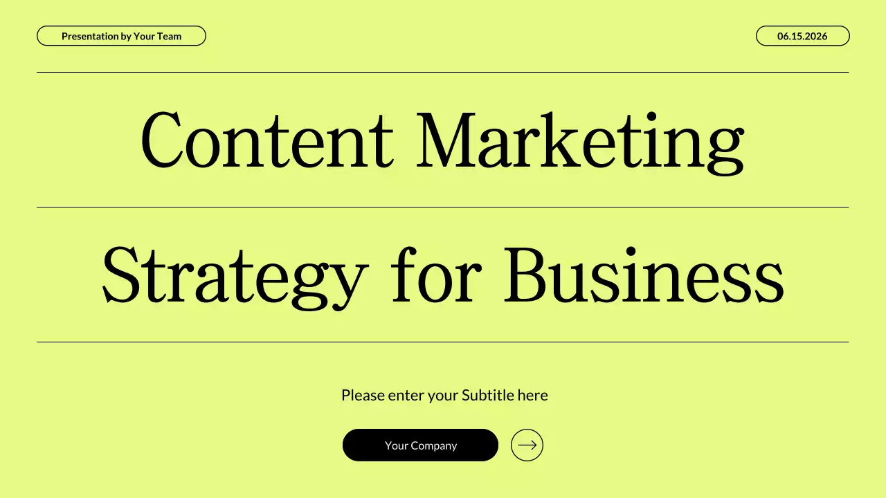 Modern Neon Beige Content Marketing Strategy Business Presentation