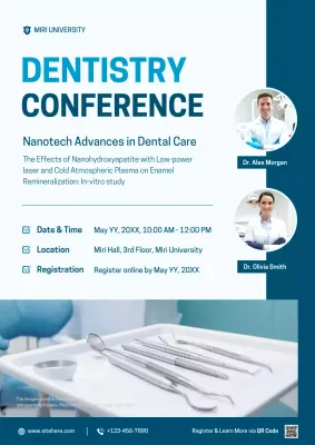 Blue Professional Dentistry Conference Announcement Poster