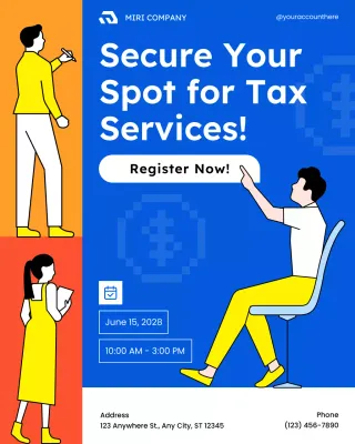 Blue Modern Tax Registration Instagram Post