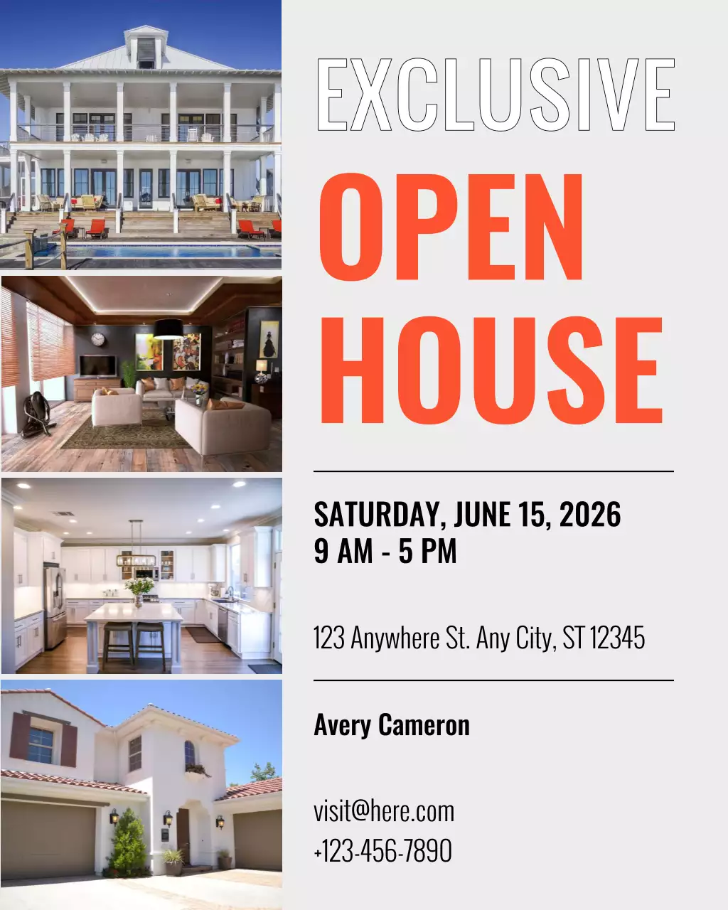 Grey Modern Real Estate Open House Invitation Instagram Post