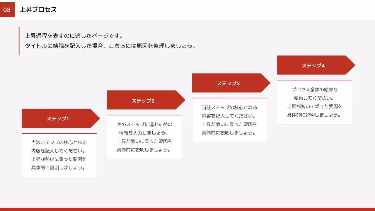 赤 シンプル ビジネス プレゼンテーション