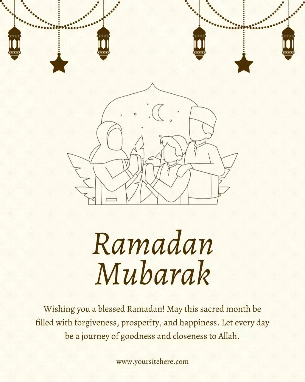 undangan ramadhan tradisional warna krem