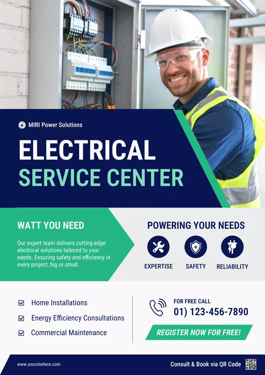 Navy Professional Electrical Service Promotion Poster