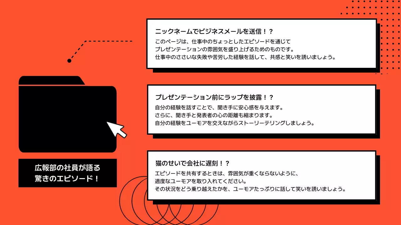 オレンジ シンプル 自己紹介 プラン プレゼンテーション
