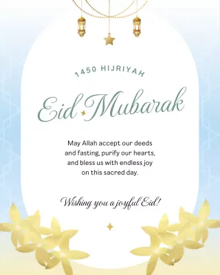 kartu ucapan Idul Fitri yang elegan dan berwarna emas