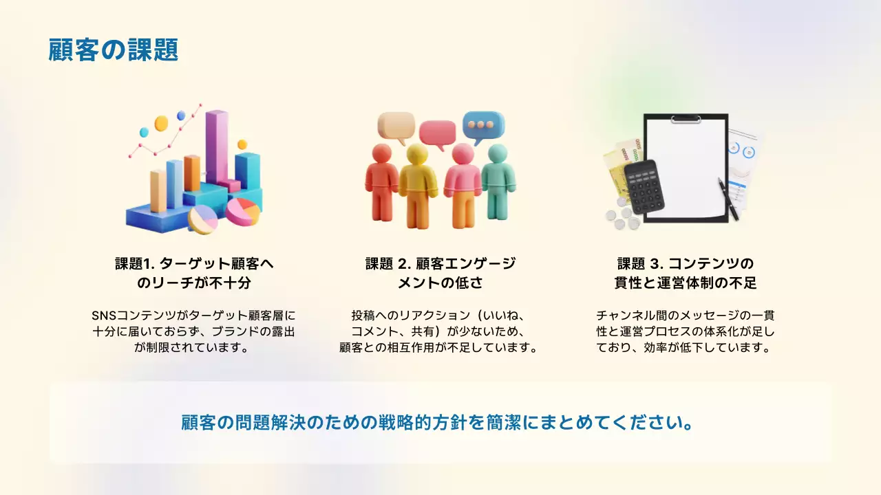 青 シンプル マーケティング 提案書 プレゼンテーション