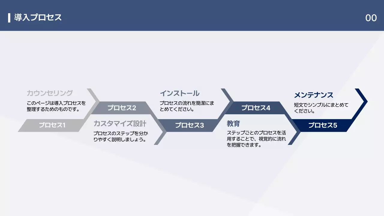 青 モダン ビジネス 資料 プレゼンテーション