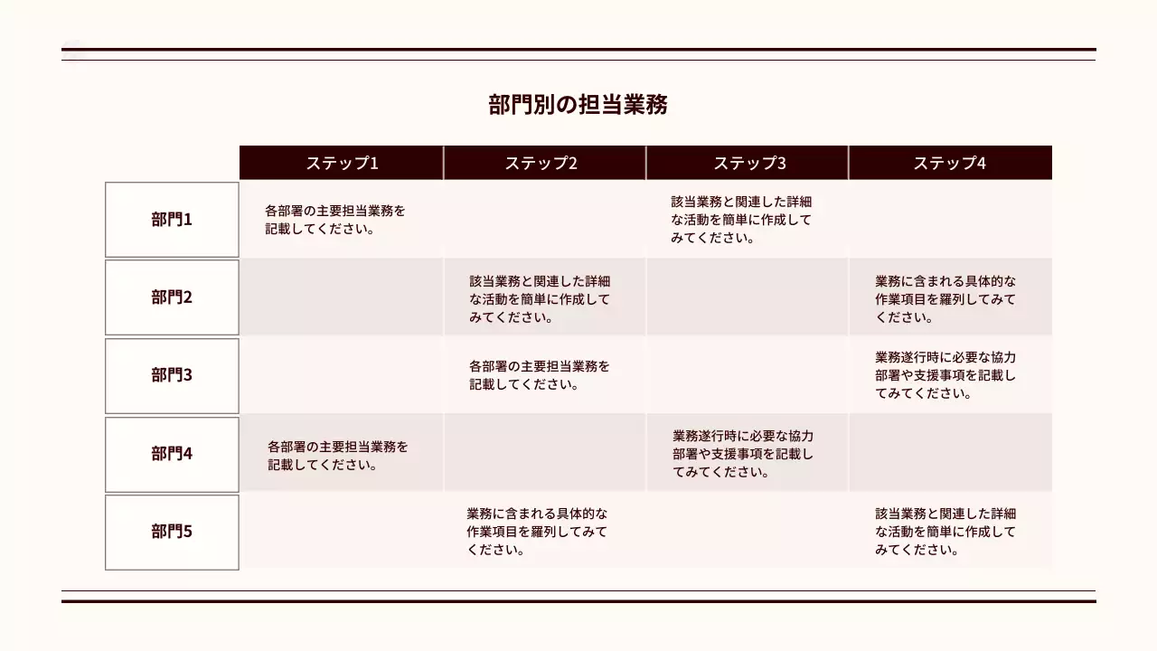 アイボリー シンプル 業務手順書 マニュアル プレゼンテーション