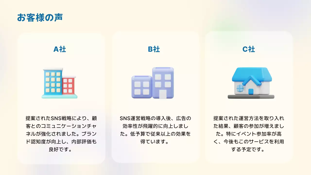 青 シンプル マーケティング 提案書 プレゼンテーション