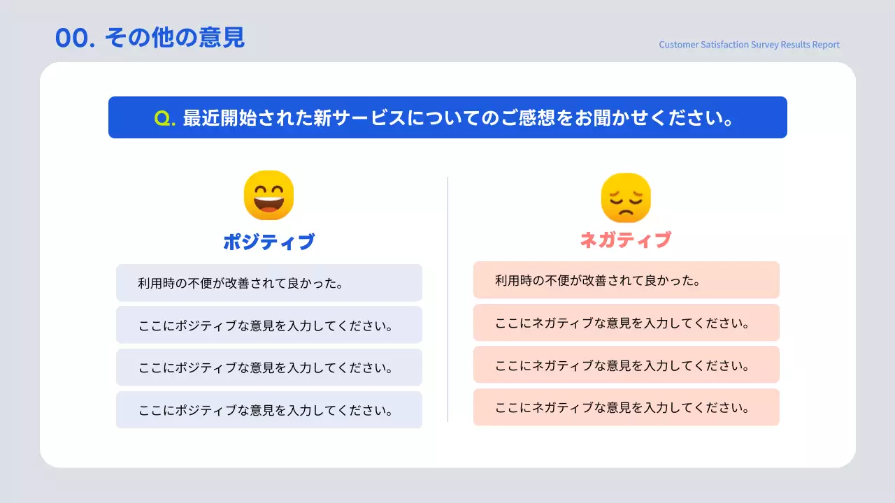 青 シンプル アンケート 報告書 プレゼンテーション