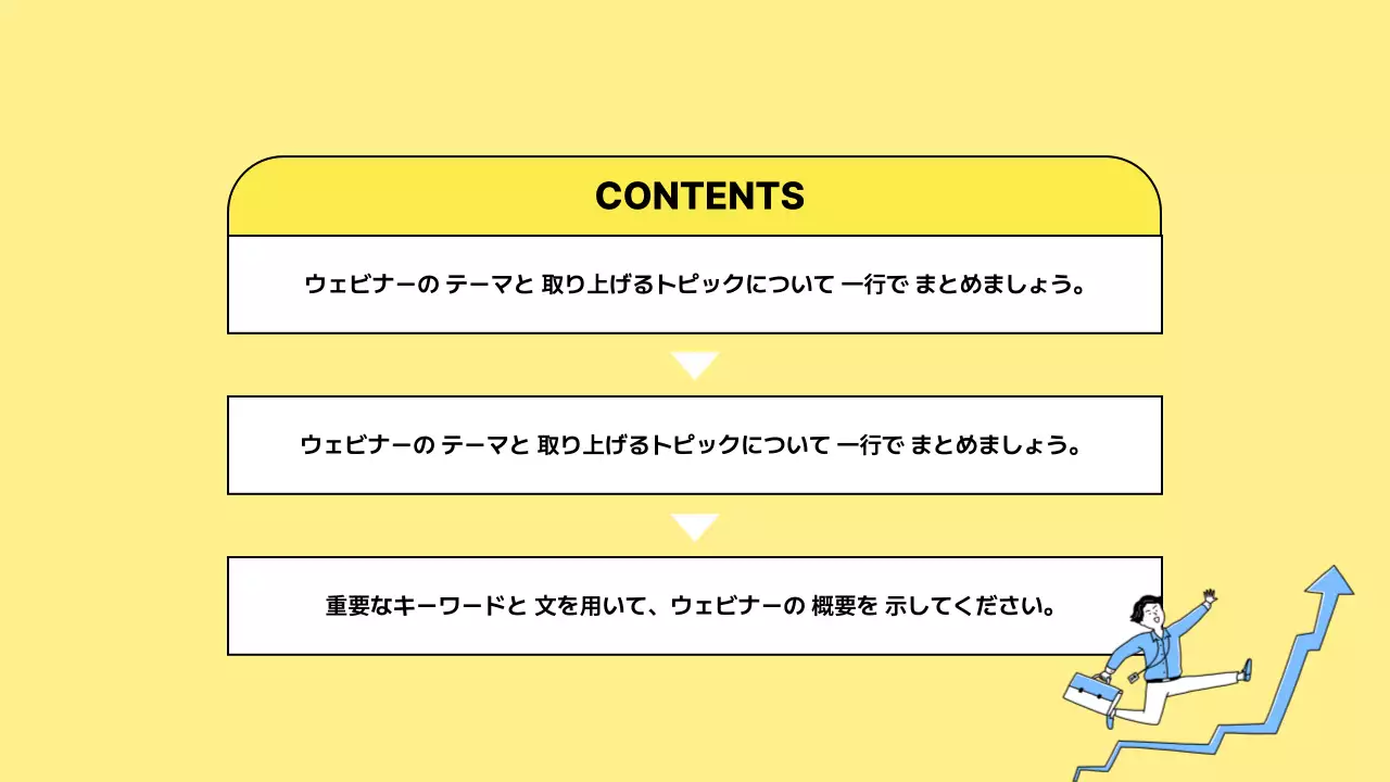 黄色 シンプル プラン プレゼンテーション