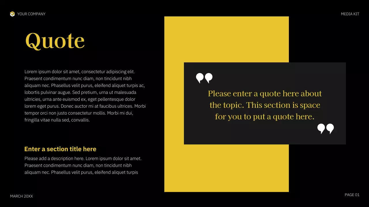 Yellow Bold Media Agency Pitch Presentation