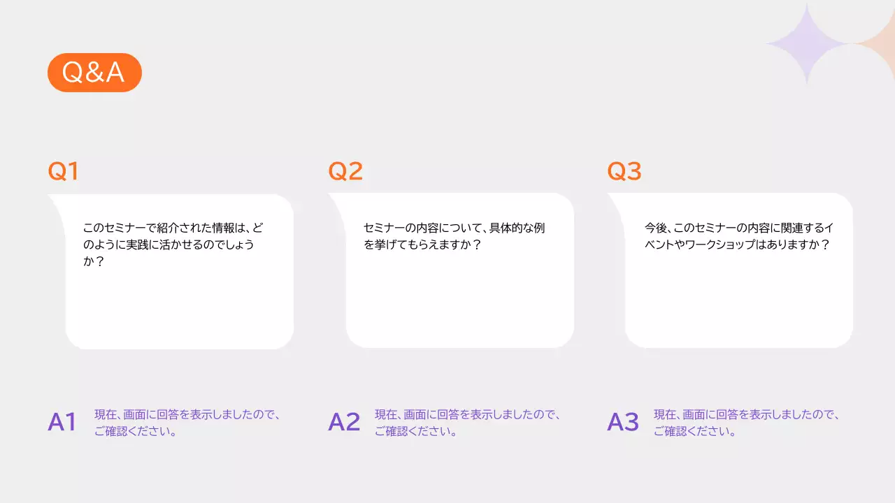 オレンジ モダン セミナー プレゼンテーション