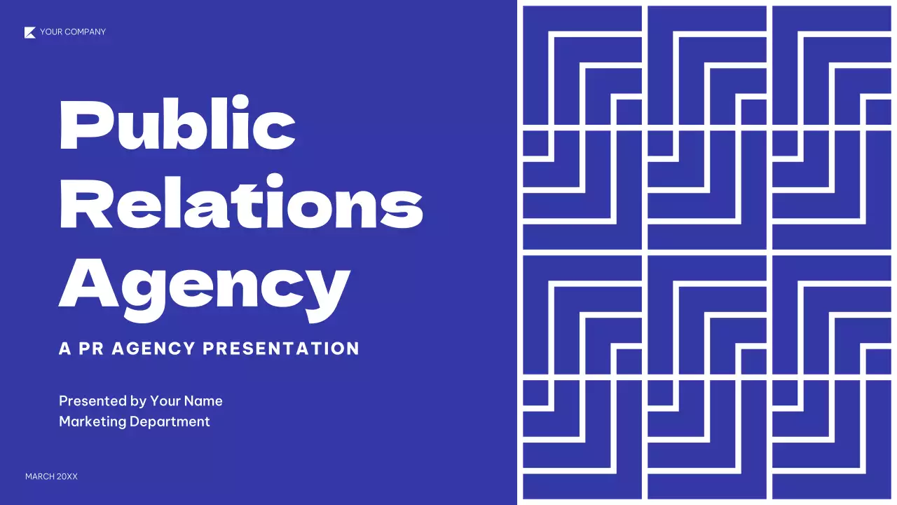Blue Geometric PR Agency Pitch Presentation