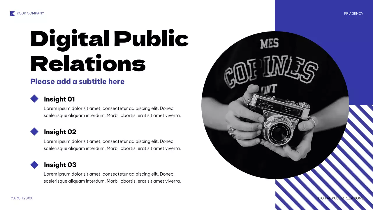 Blue Geometric PR Agency Pitch Presentation