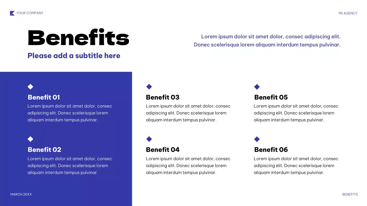 Blue Geometric PR Agency Pitch Presentation