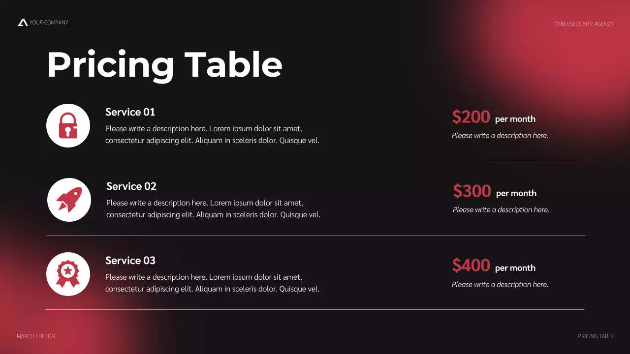 Red Modern Cybersecurity Agency Pitch Presentation