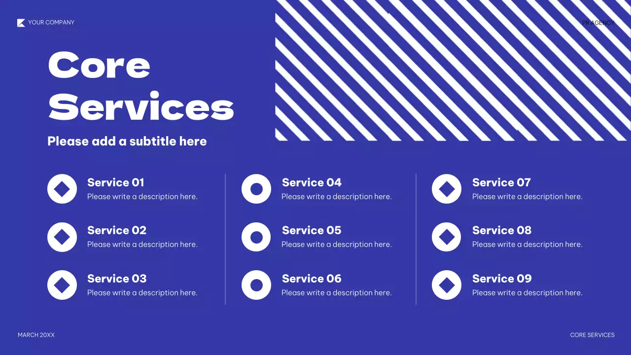 Blue Geometric PR Agency Pitch Presentation